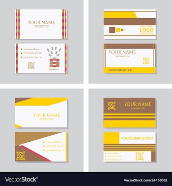 Modern simple light business card template with vector image