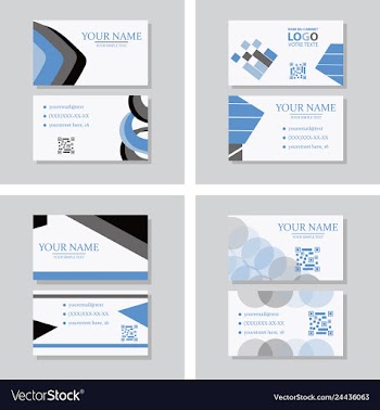 Modern simple light business card template with vector image