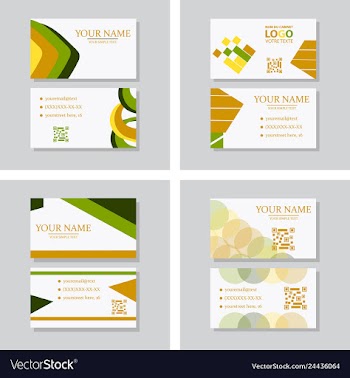 Modern simple light business card template with vector image