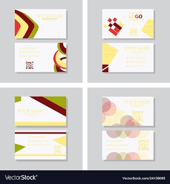 Modern simple light business card template with vector image