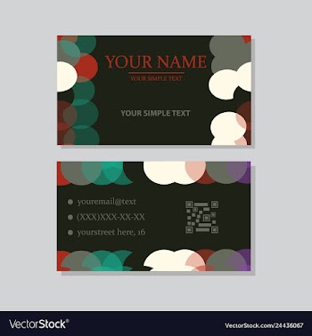 Modern simple light business card template with vector image