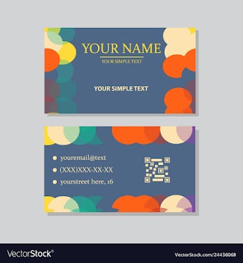 Modern simple light business card template with vector image