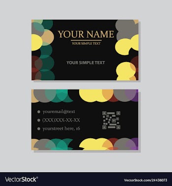 Modern simple light business card template with vector image
