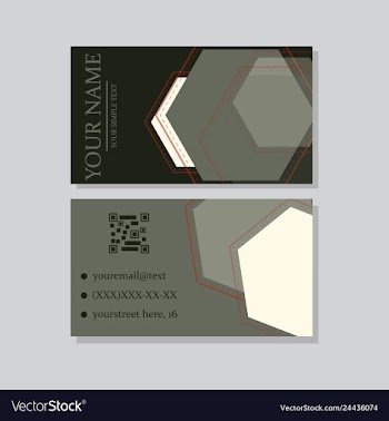 Modern simple light business card template with vector image