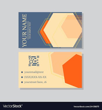 Modern simple light business card template with vector image