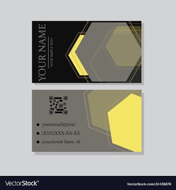 Modern simple light business card template with vector image