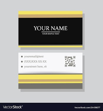 Modern simple light business card template with vector image
