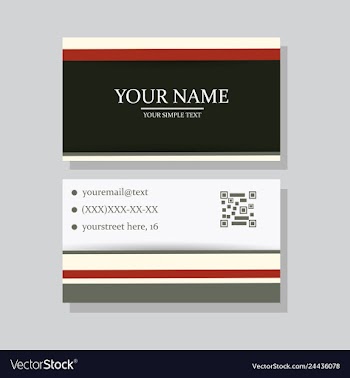 Modern simple light business card template with vector image