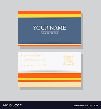 Modern simple light business card template with vector image