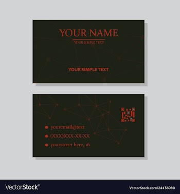 Modern simple light business card template with vector image