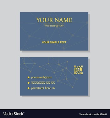 Modern simple light business card template with vector image