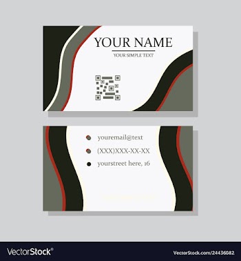 Modern simple light business card template with vector image