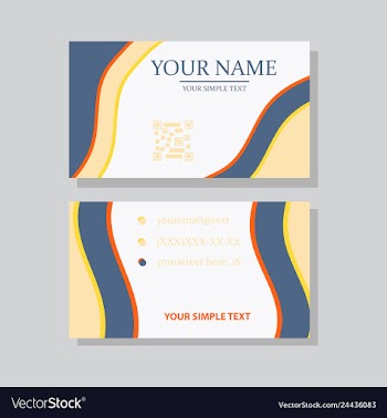 Modern simple light business card template with vector image