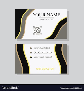 Modern simple light business card template with vector image