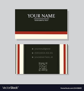 Modern simple light business card template with vector image