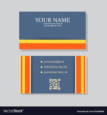 Modern simple light business card template with vector image