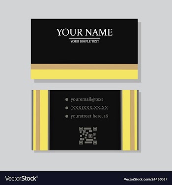 Modern simple light business card template with vector image