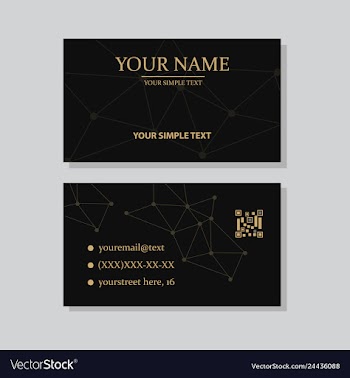 Modern simple light business card template with vector image