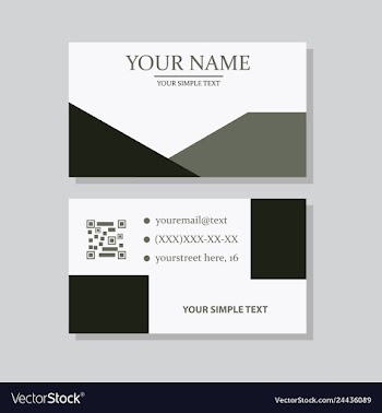 Modern simple light business card template with vector image