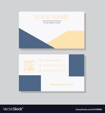 Modern simple light business card template with vector image