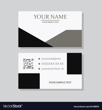Modern simple light business card template with vector image