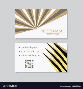 Modern simple light business card template with vector image