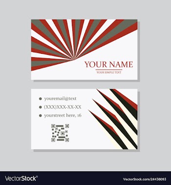 Modern simple light business card template with vector image