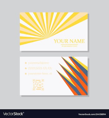 Modern simple light business card template with vector image