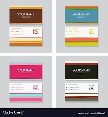 Modern simple light business card template with vector image