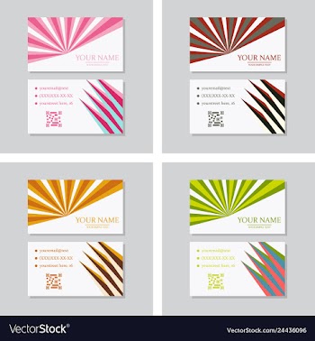 Modern simple light business card template with vector image