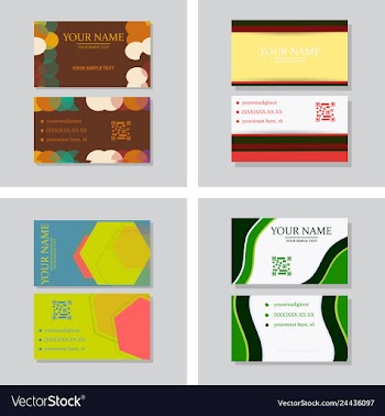 Modern simple light business card template with vector image