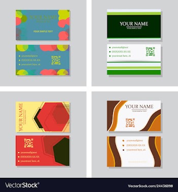 Modern simple light business card template with vector image