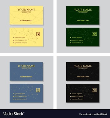 Modern simple light business card template with vector image