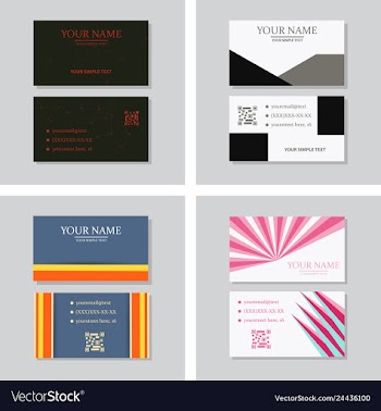 Modern simple light business card template with vector image