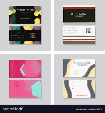 Modern simple light business card template with vector image