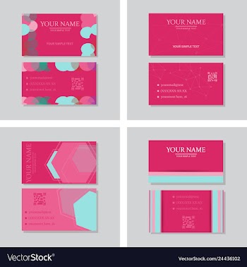 Modern simple light business card template with vector image