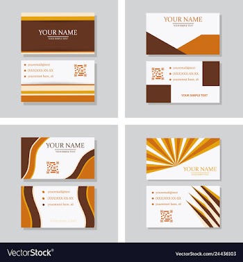 Modern simple light business card template with vector image