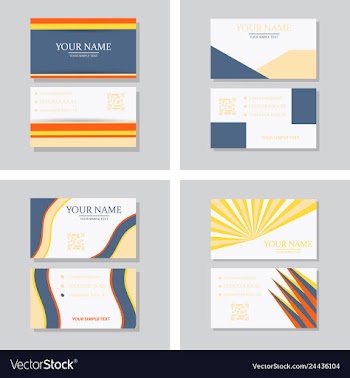 Modern simple light business card template with vector image