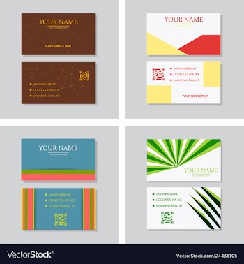 Modern simple light business card template with vector image