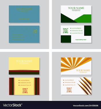 Modern simple light business card template with vector image