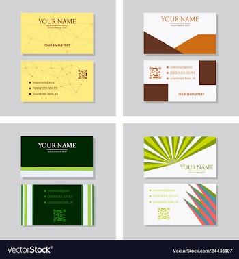 Modern simple light business card template with vector image