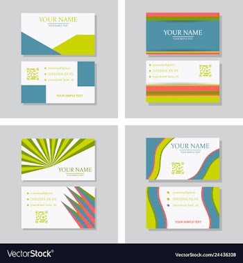 Modern simple light business card template with vector image