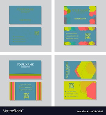 Modern simple light business card template with vector image