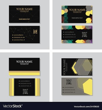 Modern simple light business card template with vector image