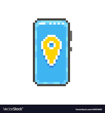 modern smartphone with navigator marker