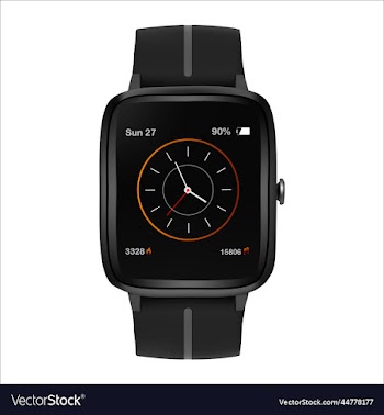 modern smartwatch with fitness tracker app on