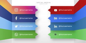 Modern social media icons with lower third Free Vector
