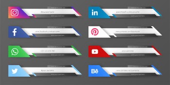 Modern social media lower third collection Free Vector