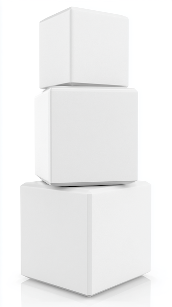 Modern Stacked White Cubes