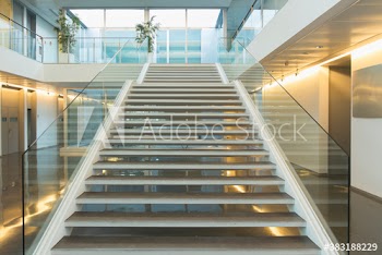 Modern stairs in empty business office